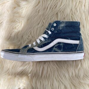Vans Blue High-Top Distressed Jean Denim Sneakers Sz 12 Acid Den w/ Flaw